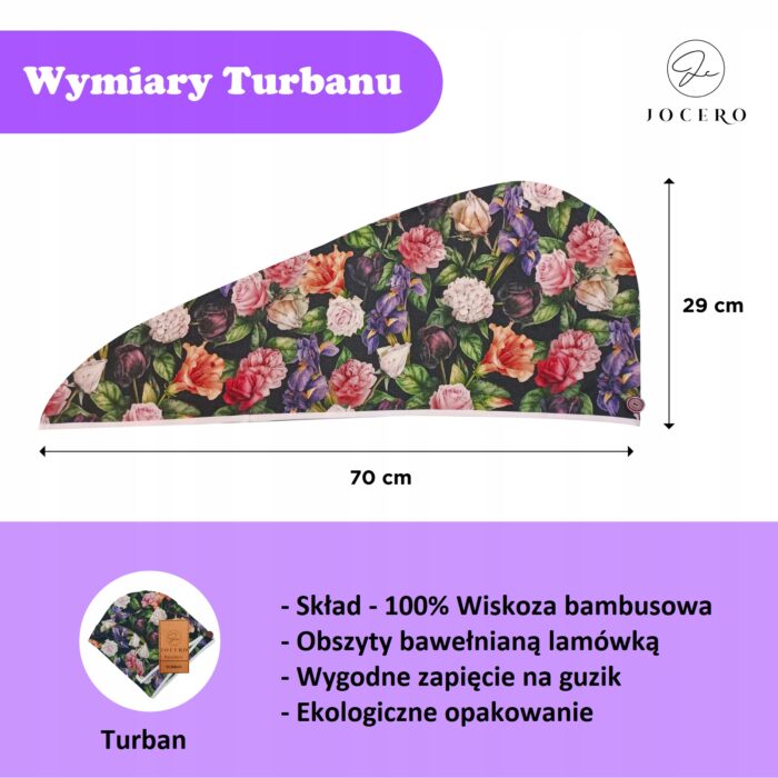 Turban do włosów z wiskozy bambusowej BUKIET - obrazek 2