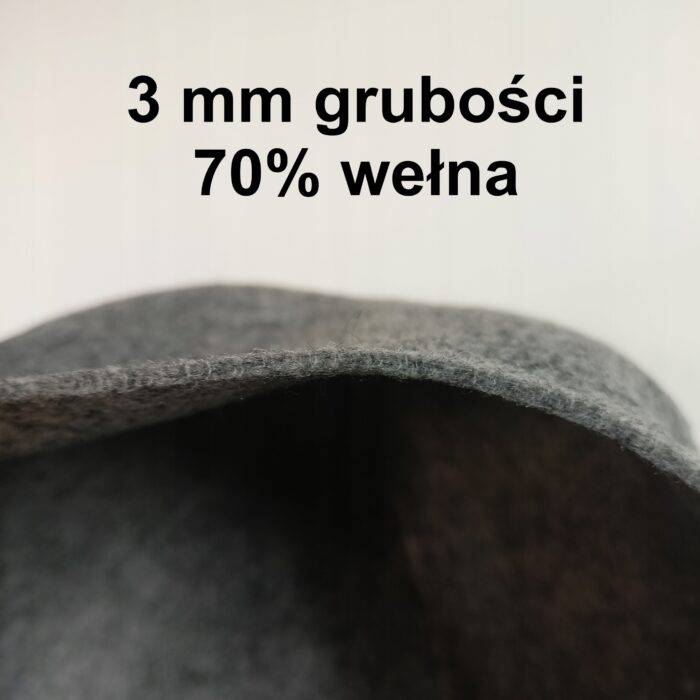 Czapka do sauny z filcu wełnianego SZARY - obrazek 4