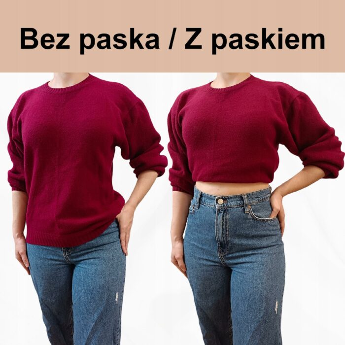 Pasek do podwijania ubrań, Crop Top Band rozmiar M - Biały - obrazek 3